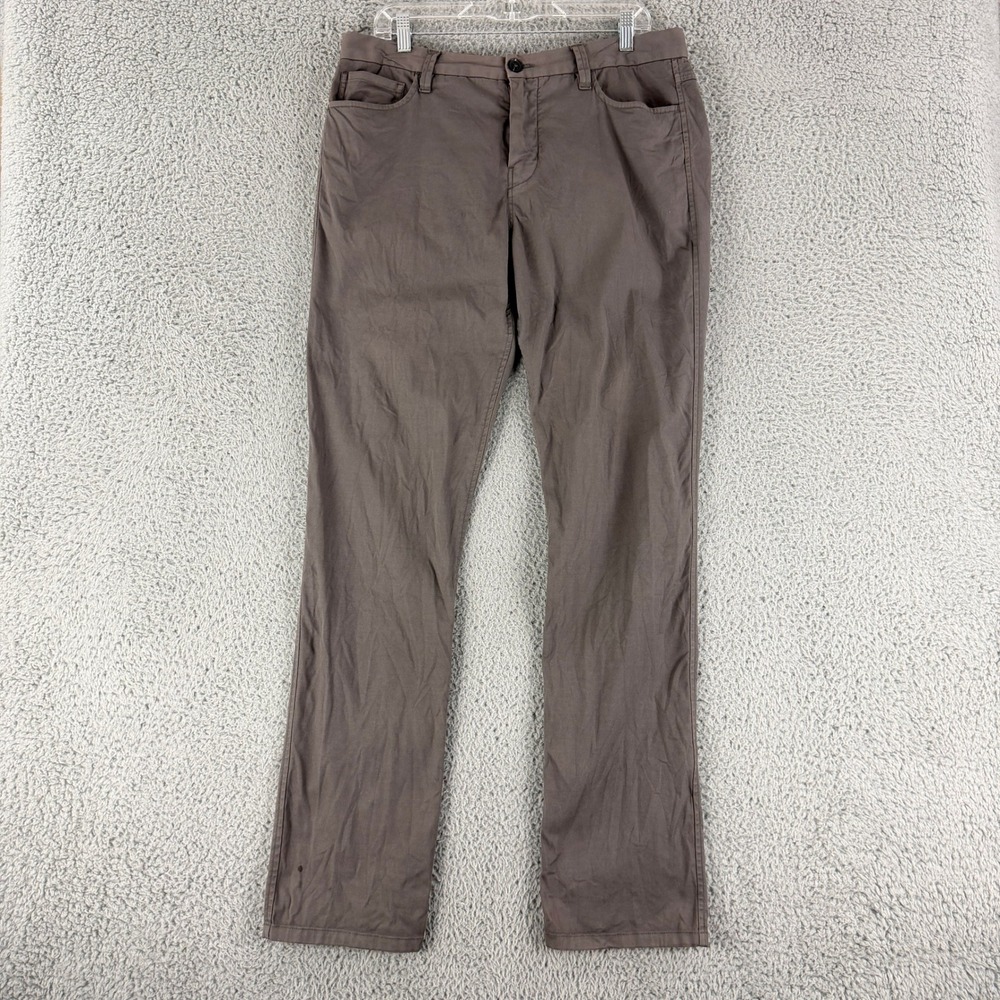 Buck Mason Canvas Pants Mens 33 Gray Brown Straight Leg Stretch BM14005